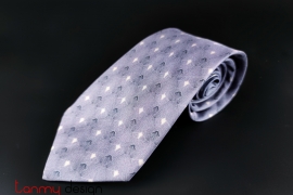 Diamond powder blue silk tie